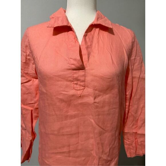 Lilly Pulitzer Gasparilla tunic 100% Linen orange 3/4 sleeve S - Picture 5 of 6
